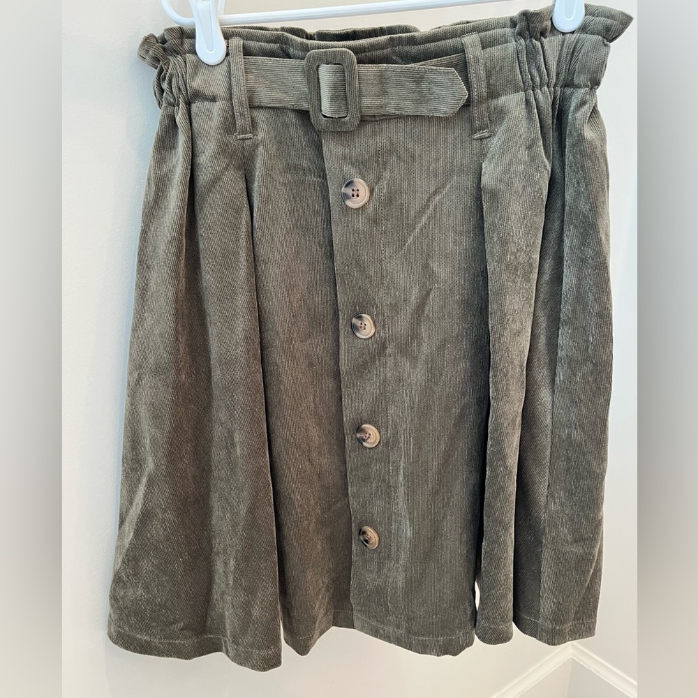Mayoral Corduroy A-Line Skirt in Olive for fashionable girls